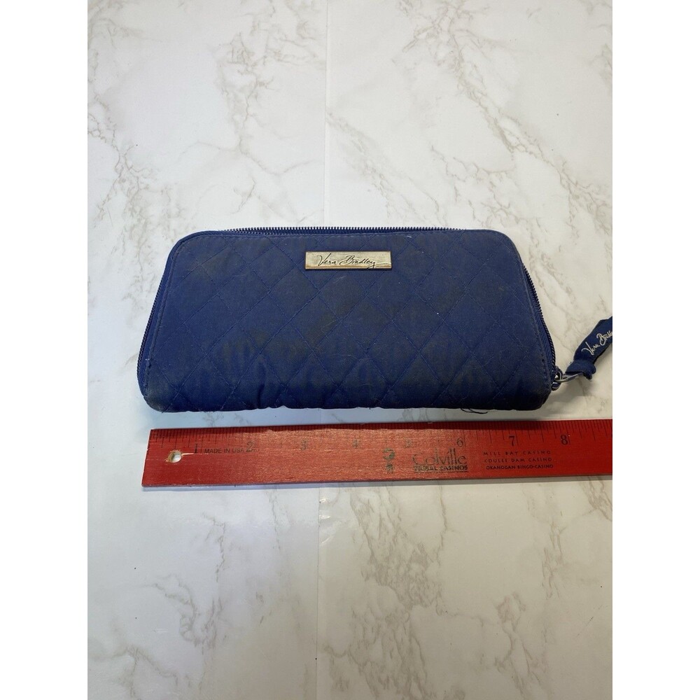Vera Bradley Royal Blue Zip-Around Accordion Wallet